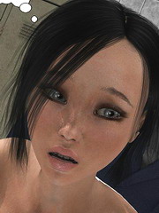 Misrepresented 3d series with a teen girl done by her father in bathroom